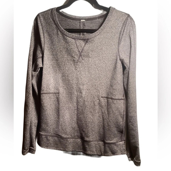 Lululemon Exhalation Pullover Heathered Speckled Blck loose crewneck sweater SM - Picture 2 of 3